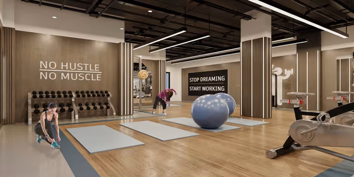 Fitness room architectural rendering in Narlidere, Izmir
