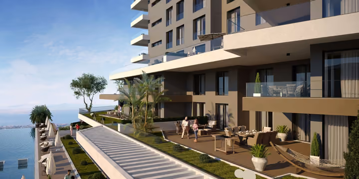 Garden terraces architectural rendering in Narlidere, Izmir