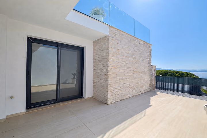 Lower Terrace Sliding Door at the detached villa in Ardıç, Çeşme.