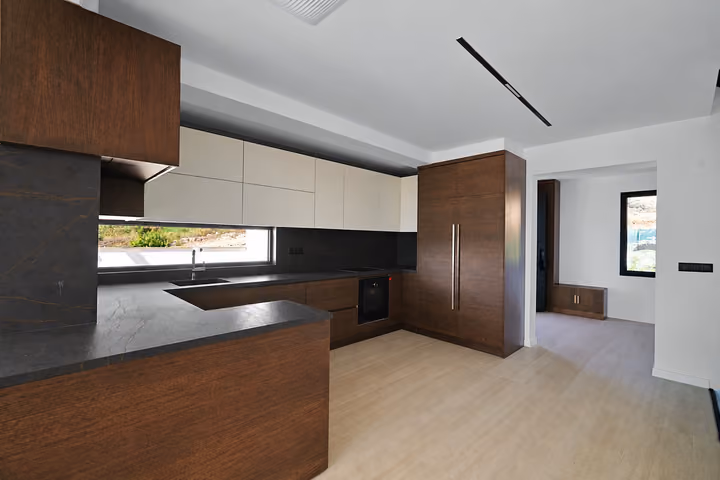 Kitchen Cabinets Living Entrance at the detached villa in Ardıç, Çeşme.