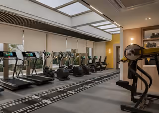 Architectural visualisation of the shared fitness room.