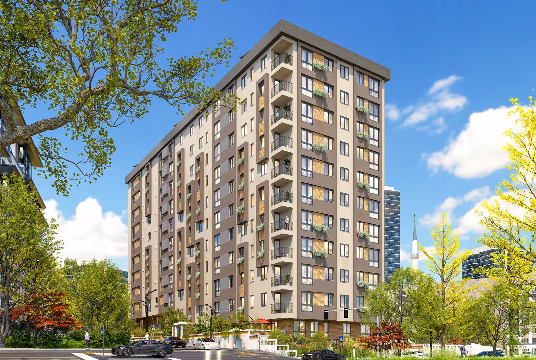 Garden and Terrace Apartments in Gaziosmanpasa