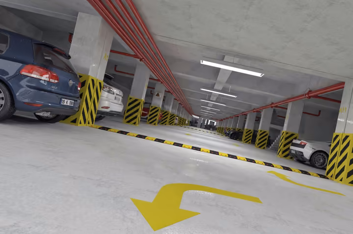 Indoor parking architectural rendering in Narlidere, Izmir
