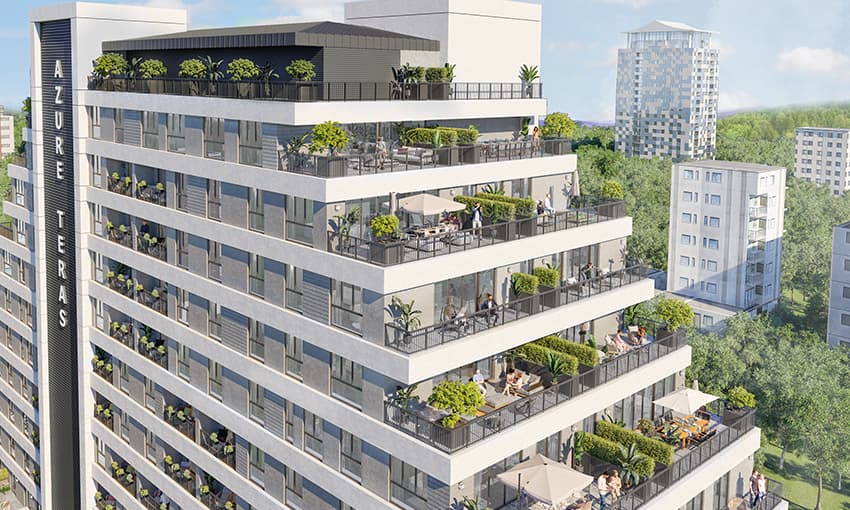 شقق متعددة الاستخدامات مع تراسات واسعة في كاغتهانة، اسطنبول