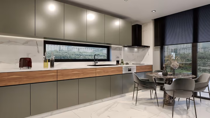 Kitchen architectural rendering in Narlidere, Izmir