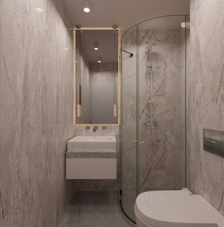 Interior visualisation of a bathroom.