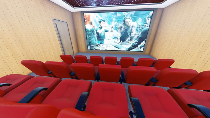 Rendering of the shared cinema room