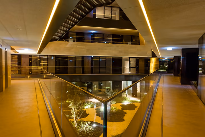 Interior atrium and circulation area.