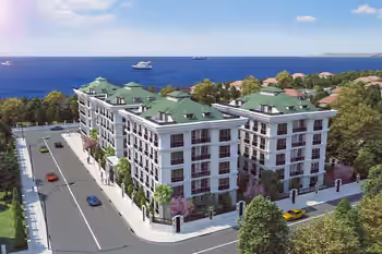 آپارتمان های ساحلی پانورامیک با چشم انداز دریا در بویوک چکمجه، استانبول