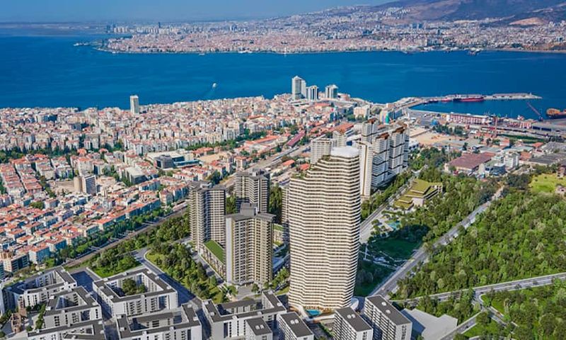 Sea View Luxury Apartments Tower Near the Metro in Izmir, Turkey
