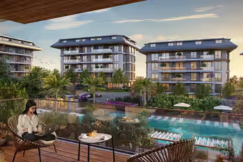 مجمع شقق حديث بالقرب من الشاطئ في ألانيا، تركيا