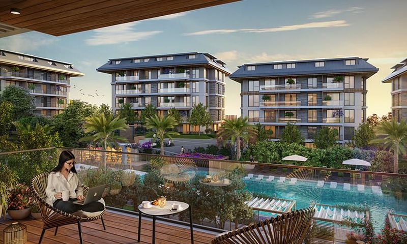 Modern Apartments Compound Near the Beach in Alanya, Turkey