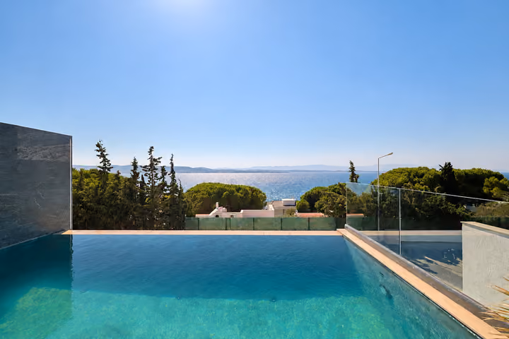 Swimming Pool Sea Facing at the detached villa in Ardıç, Çeşme.