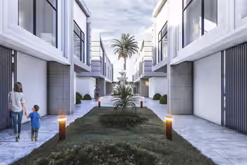 شقق تاون هاوس مطلة على البحر مع مرافق فاخرة في ألانيا، تركيا