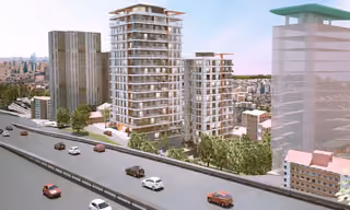 modern flats by E 5 highway in sisli istanbul