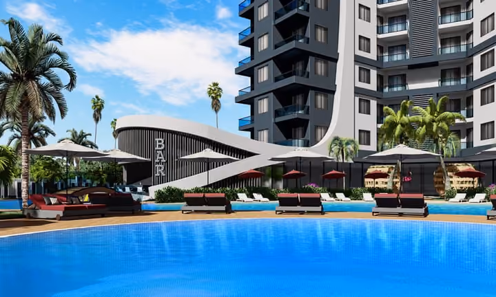 Swimming Pool View Apartments with Private Beach in Alanya, Turkey - Image 4