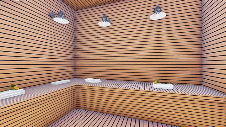 Rendering of the timber-lined sauna