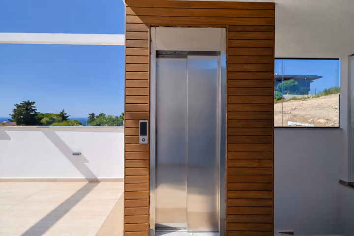Private Lift Metal Door at the detached villa in Ardıç, Çeşme.