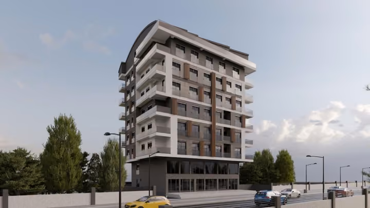 Architectural visualisation of the apartment building in Bahcelievler.