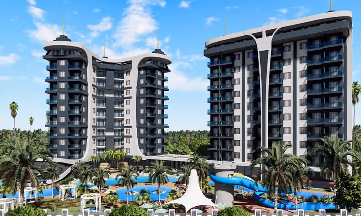Swimming Pool View Apartments with Private Beach in Alanya, Turkey - Image 1