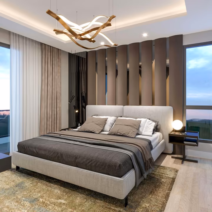 Representative bedroom interior rendering