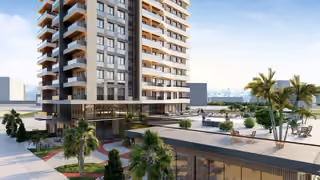 Entrance exterior architectural rendering in Cinarli, Izmir