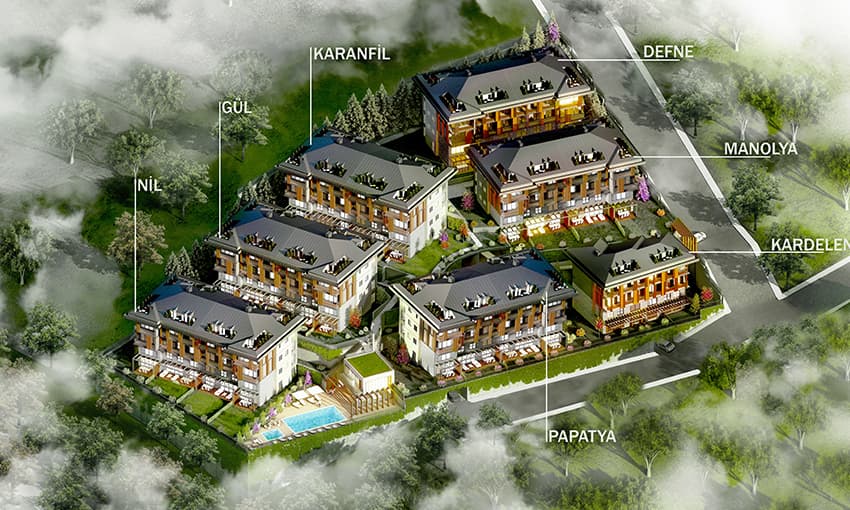 شقق دوبلكس هادئة في منطقة خضراء داخل اسطنبول في ساريير، اسطنبول