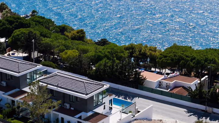 Aerial Rooftop Sea View at the detached villa in Ardıç, Çeşme.