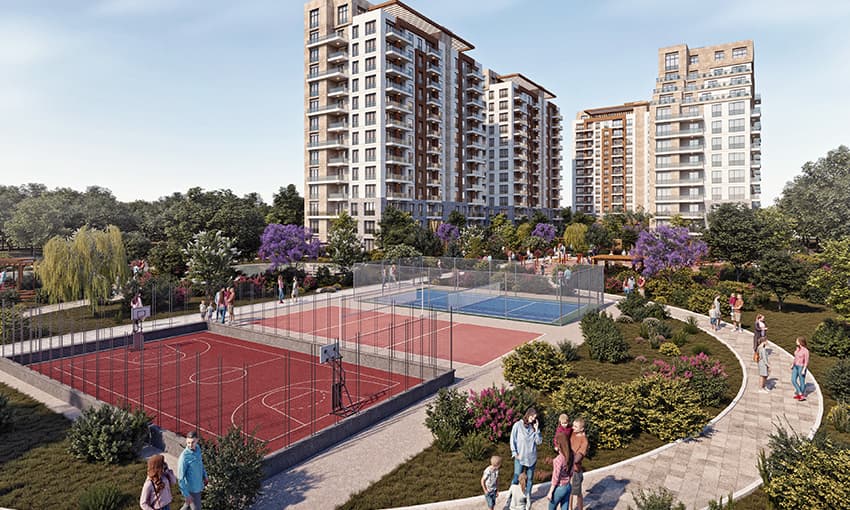 خانواده‌هایی را با فضاهای بزرگ در بیوک‌جکمجه، استانبول لوکس اپارتمان‌های خانواده‌ای