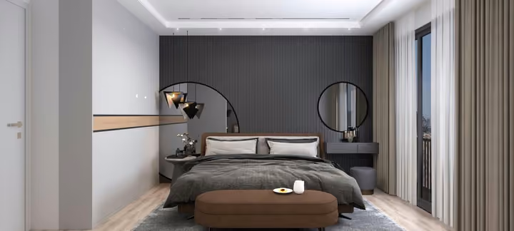 Representative bedroom interior rendering