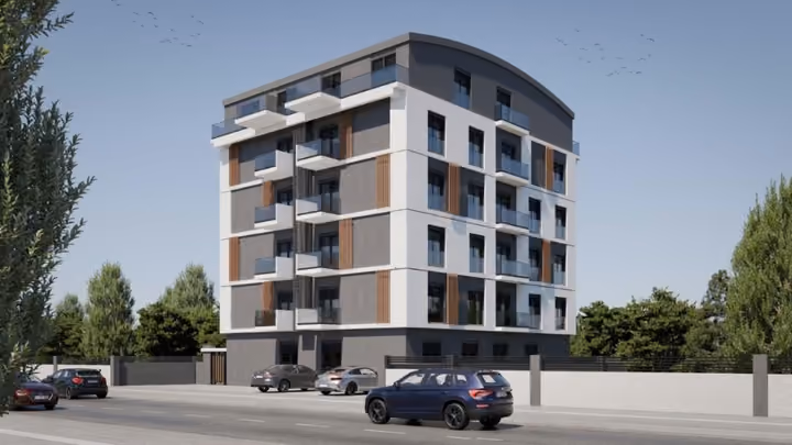 Architectural visualisation of the apartment building in Guvenlik.