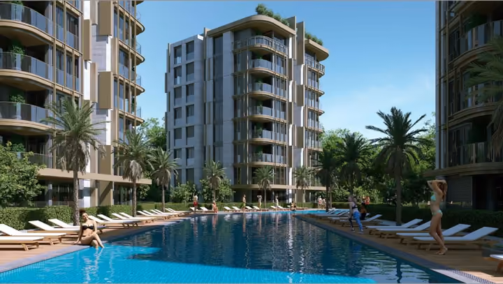 Caglayan pool courtyard render