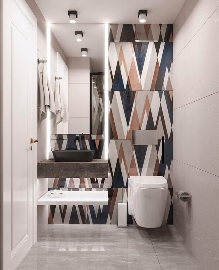 Interior visualisation of a bathroom.